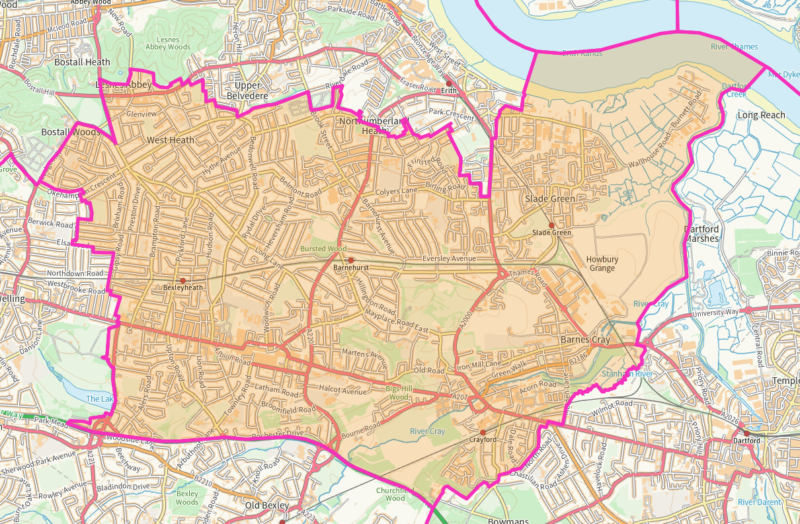 Bexleyheath and Crayford Constituency Map